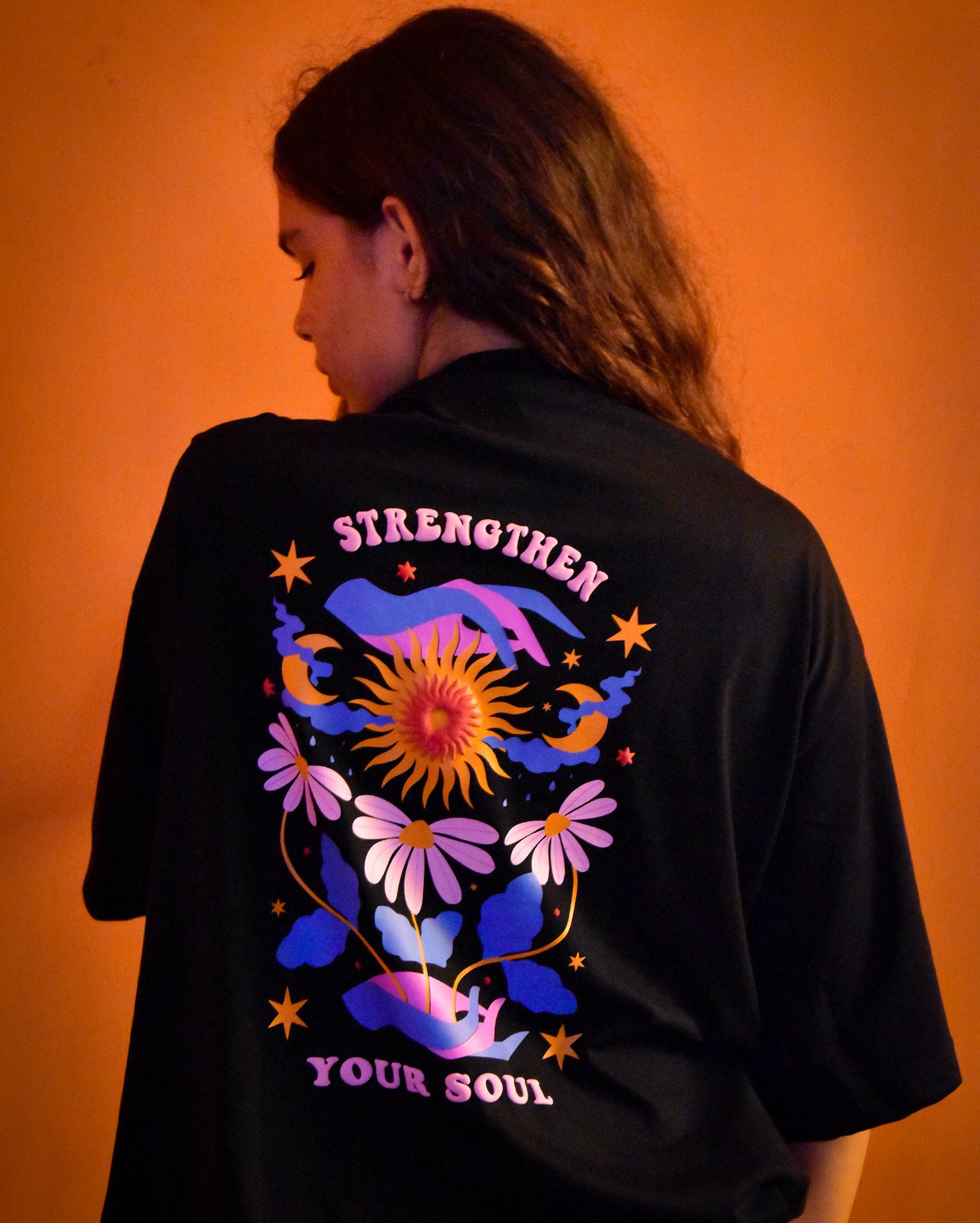 Black 'Strengthen Your Soul' | Unisex Oversized T-Shirt