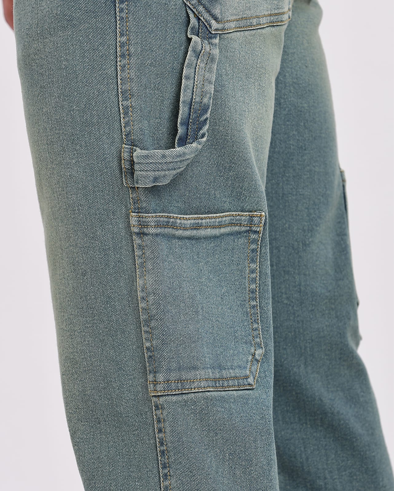 Blue Yellow Tint Men's Carpenter Denim