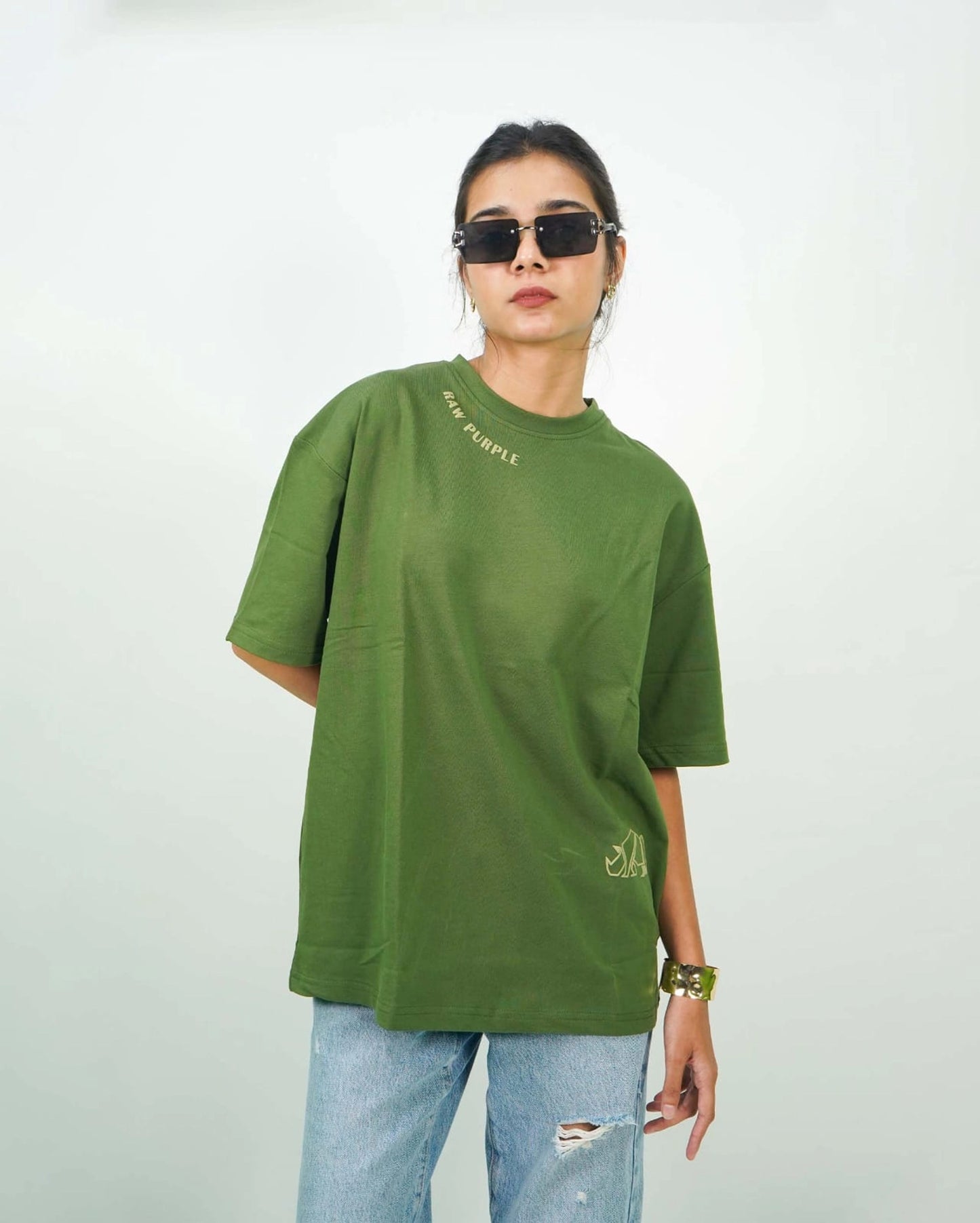 Olive Green 'Figured Out' Tee | Unisex Oversized Tshirt