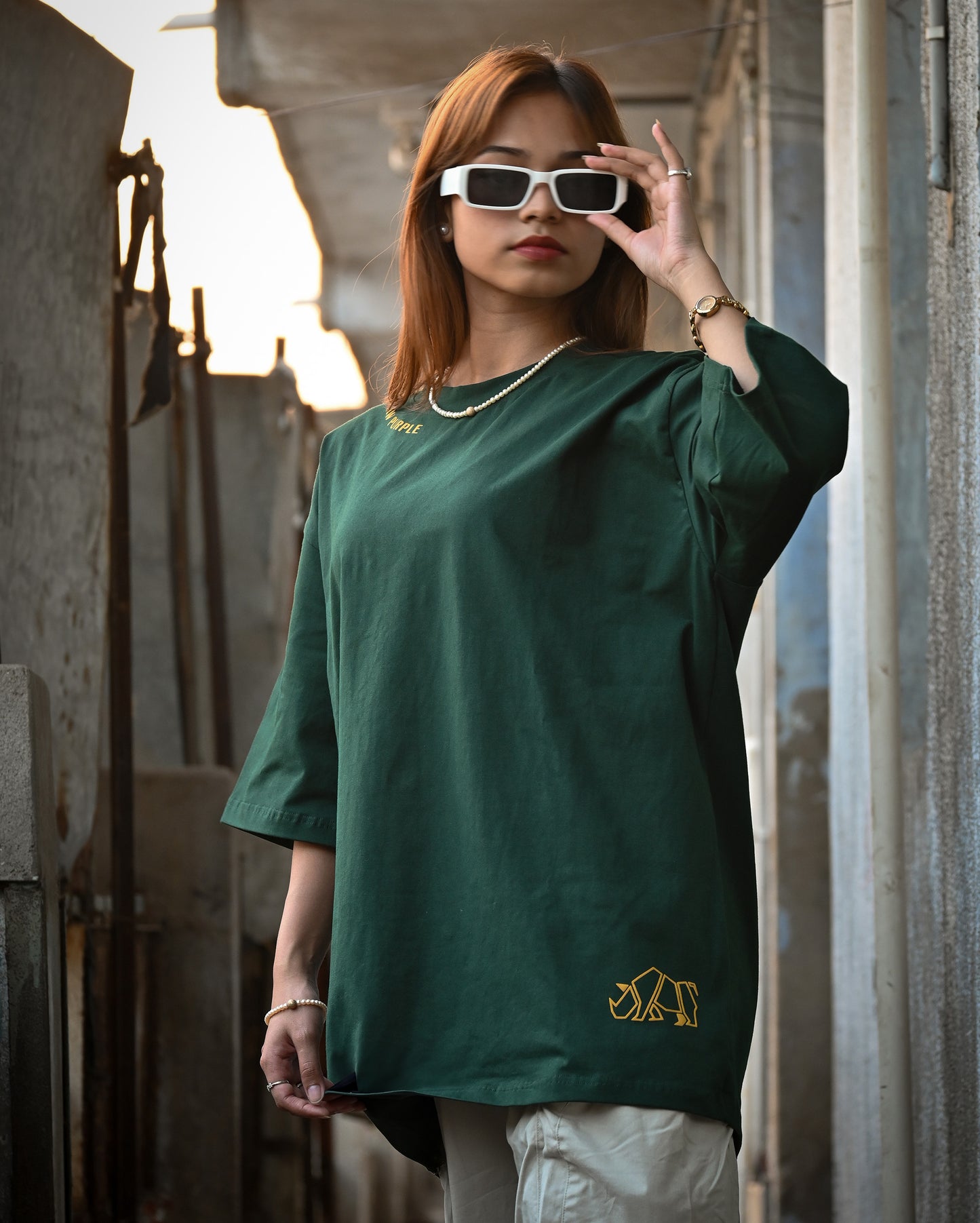 Bottle Green 'Figured Out' Tee | Unisex Oversized T-Shirt