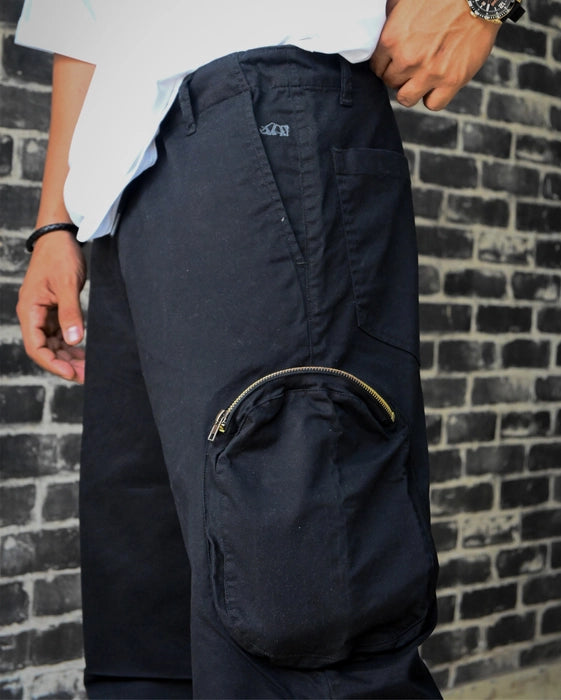 Black Balloon Pocket Unisex Parachute Pants