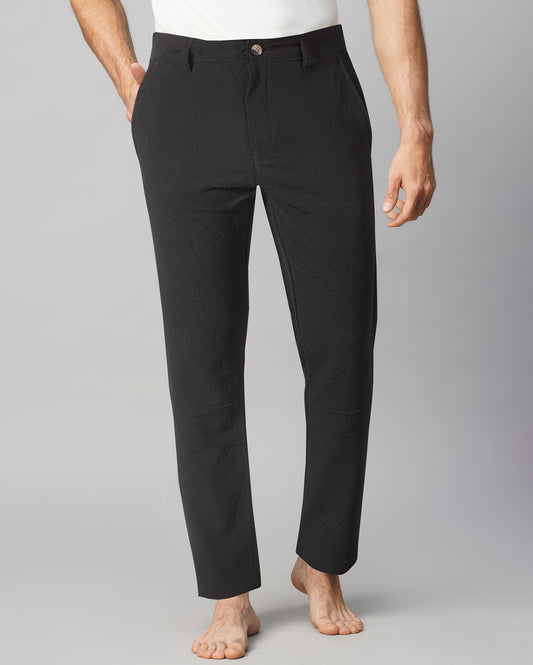 Black Slim Fit Unisex Pull-on Pants