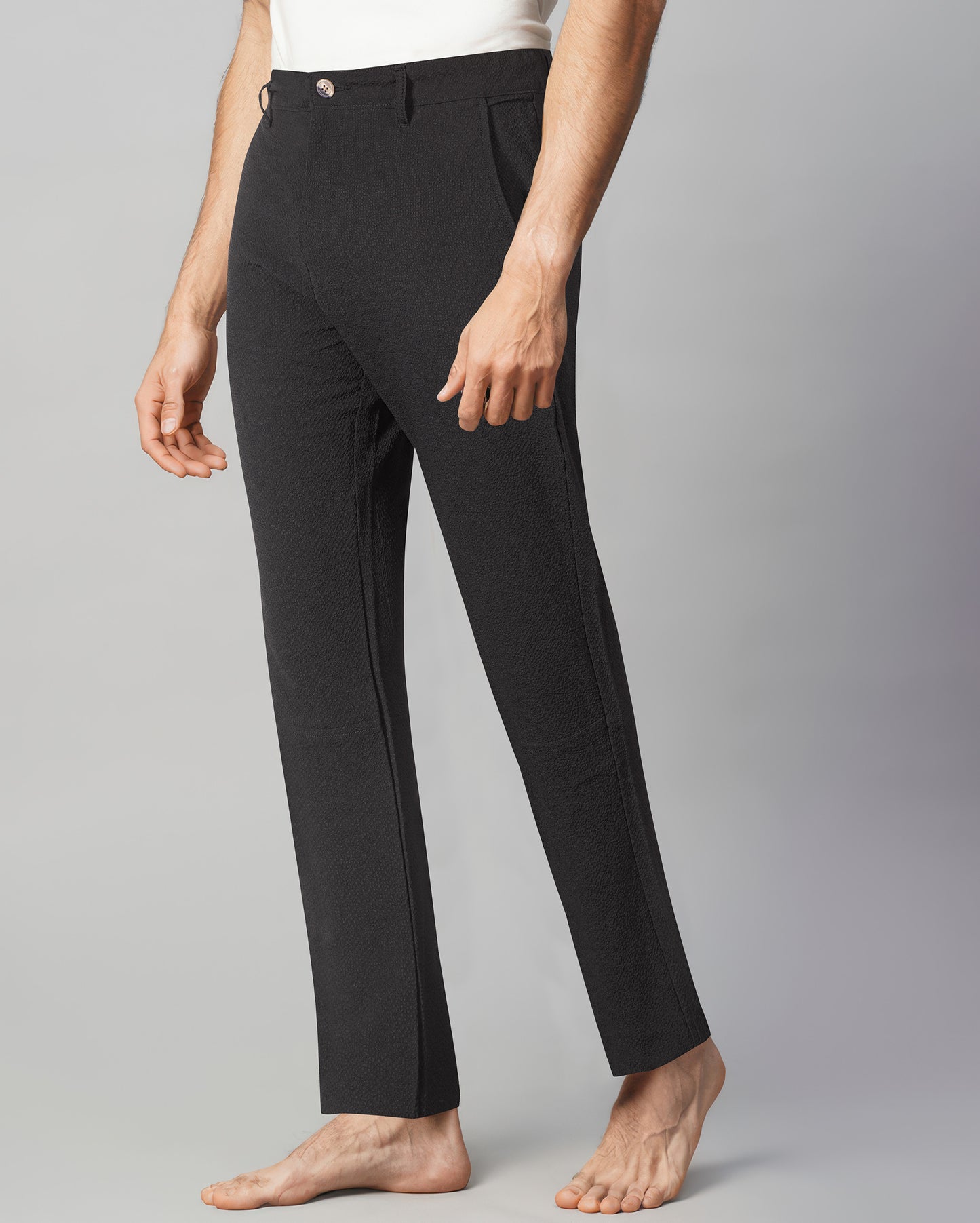 Black Slim Fit Unisex Pull-on Pants