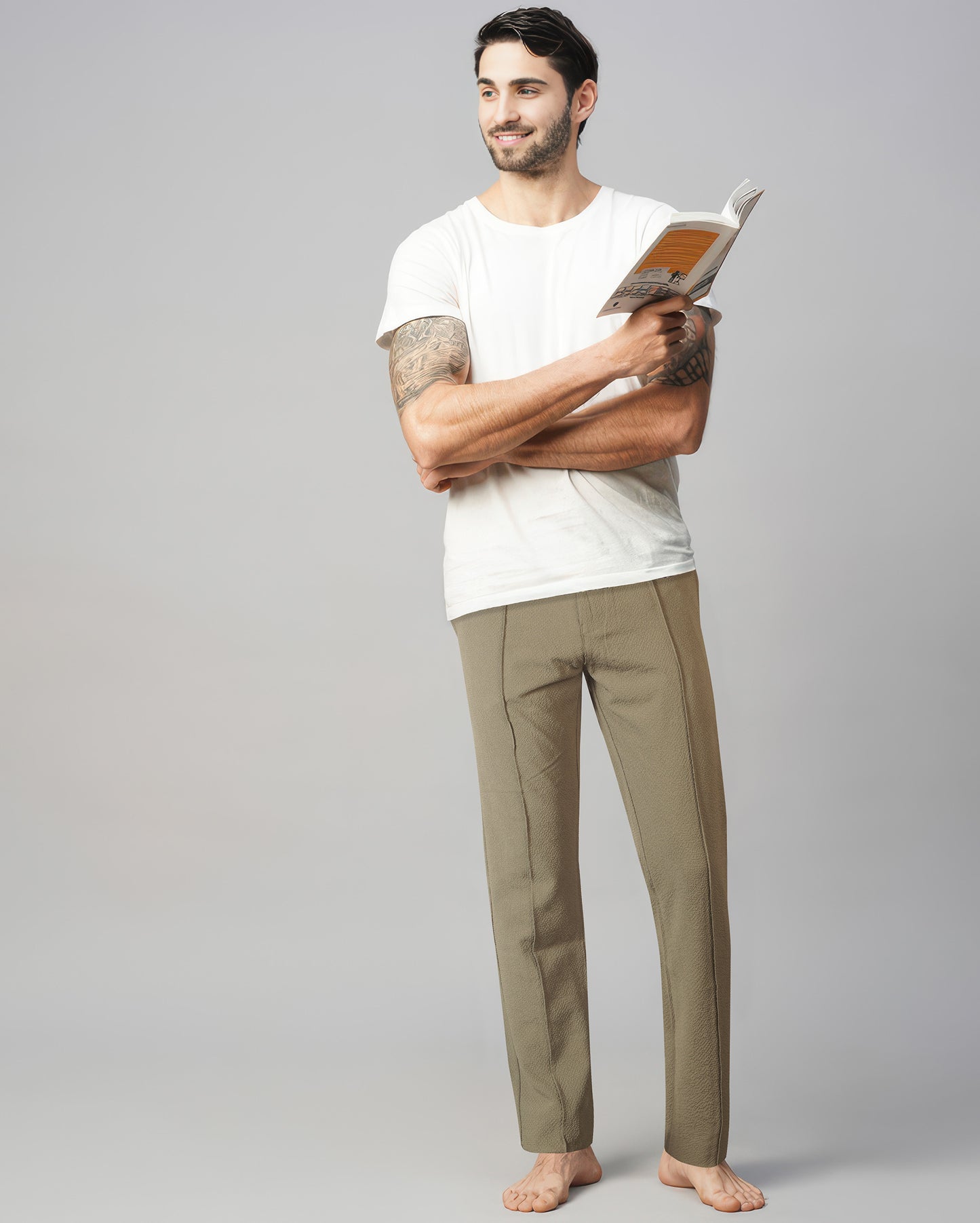 Deep Brown Slim Fit Unisex Pull-on Pants