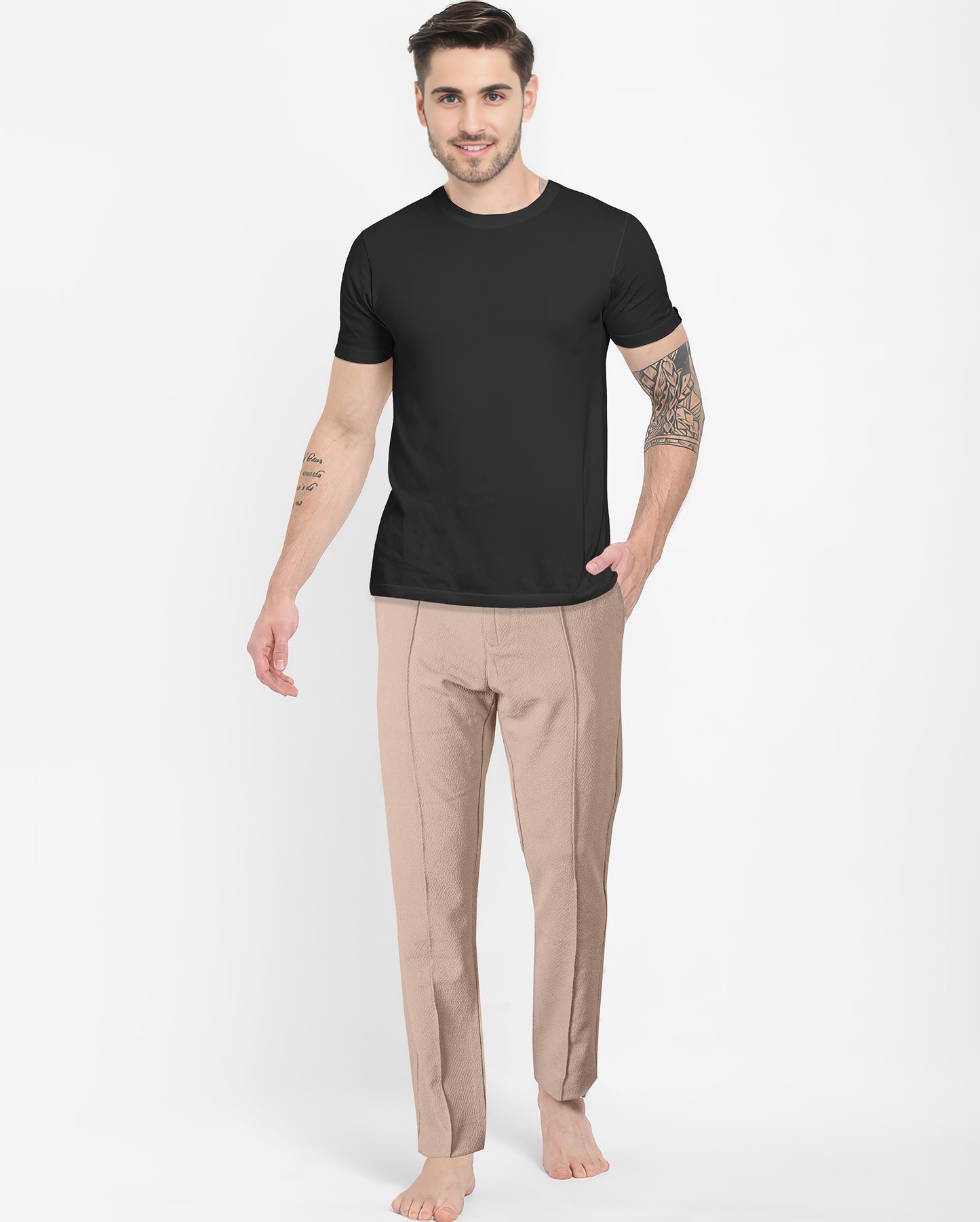 Khaki Slim Fit Unisex Pull-on Pants