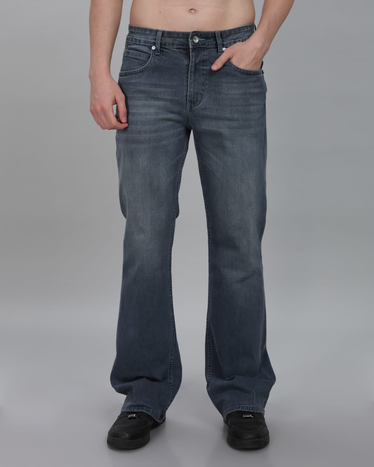 Stone Grey Men's Bootcut Denim