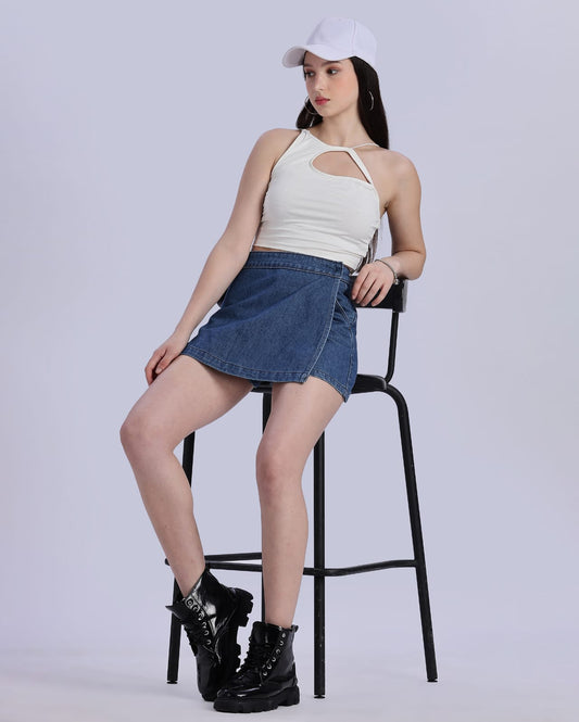 Mid Blue Women's Skorts