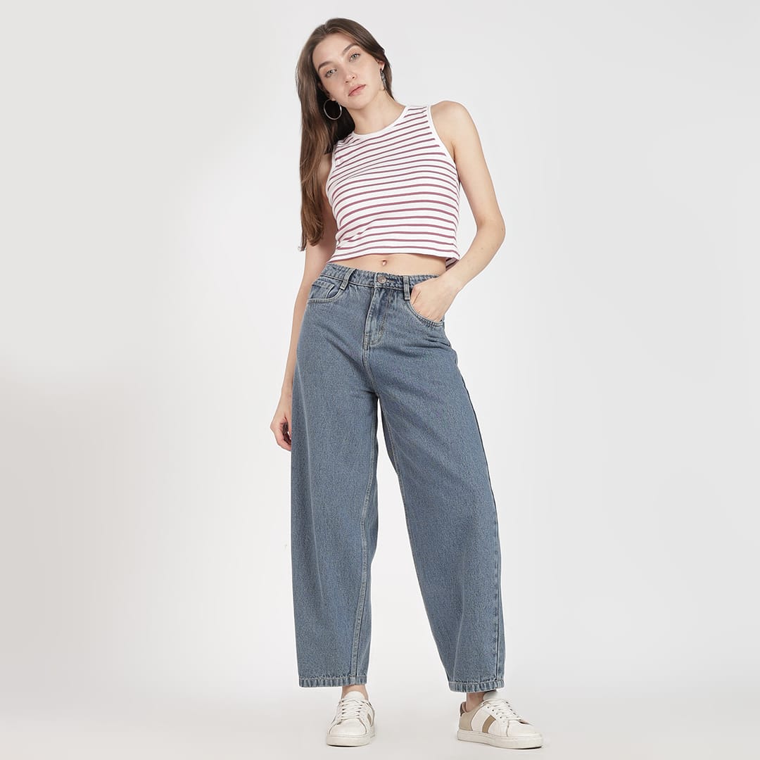 Slate Blue Women's Mom Fit