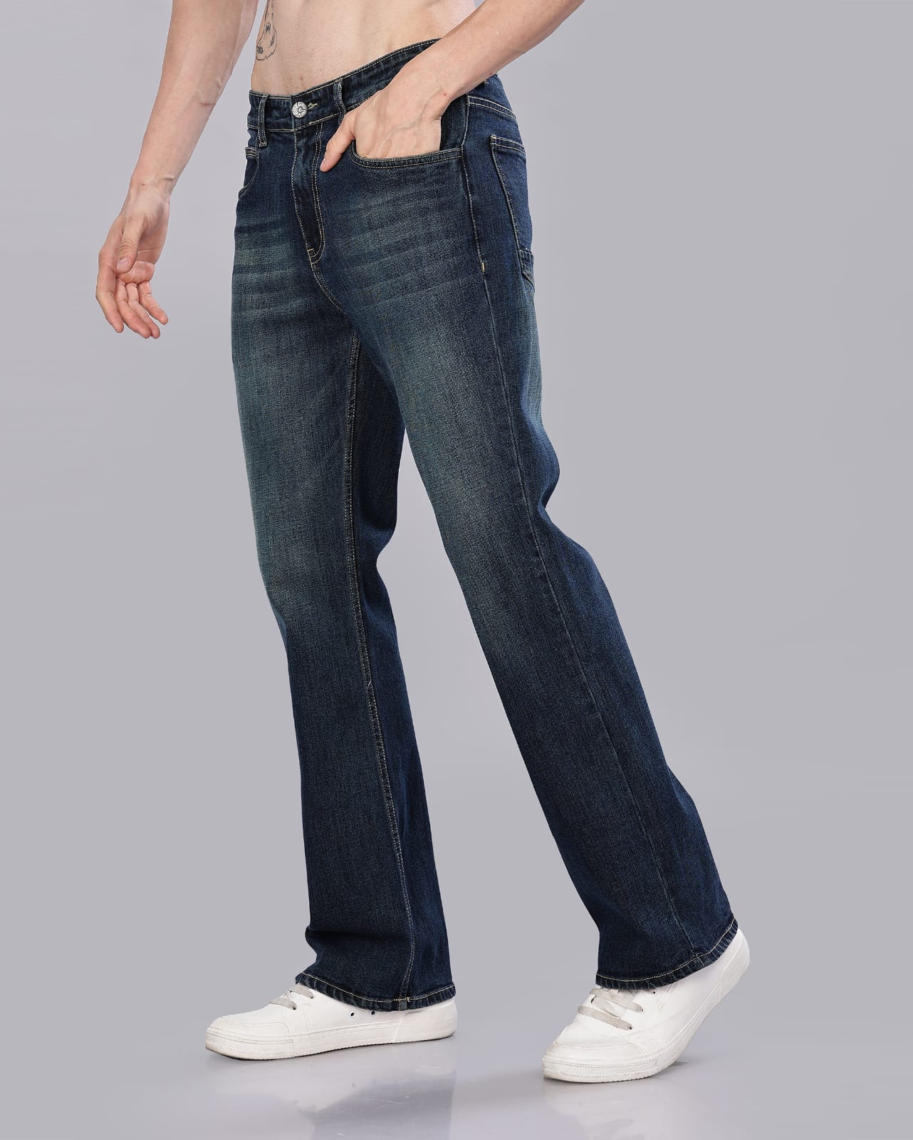 Dark Blue Green Tint Men's Bootcut